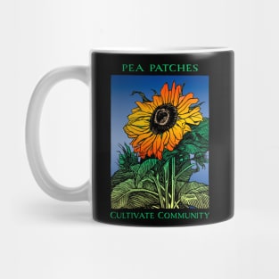 Sunflower "Pea Patches Cultivate Community" for Gardeners Mug